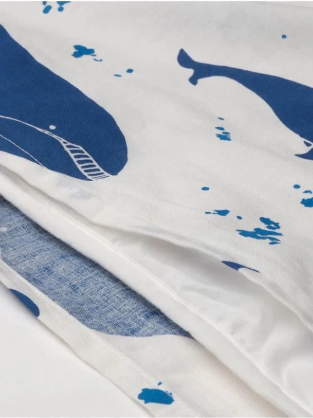 IKEA BLÅVINGAD White and Blue Whale Duvet Cover - Twin